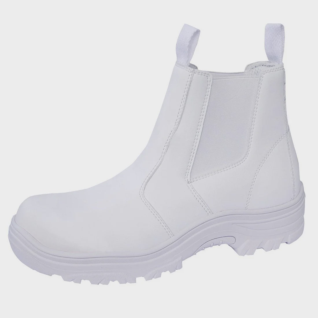 White steel hot sale toe boots