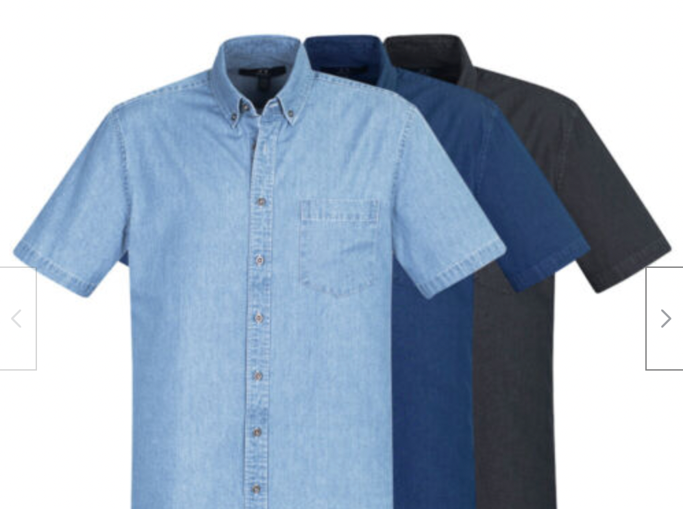 Mens short store sleeve denim shirt