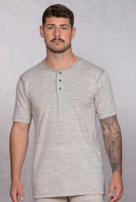 D23 Rugged 100% Merino Button Top