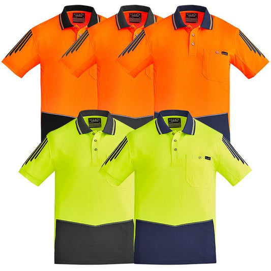 ZH315 - Mens Hi Vis Flux Short Sleeve Polo