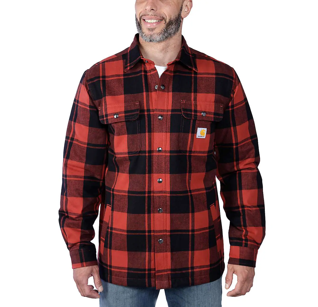 Carhartt Sherpa Lined Plaid Shirt Jacket