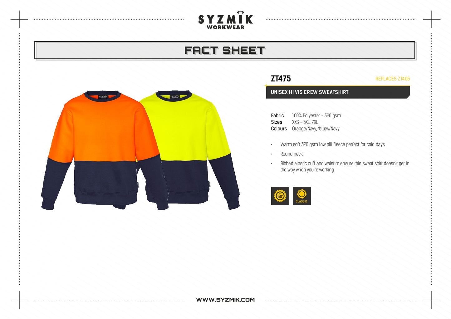 Unisex Hi Vis Crew Sweatshirt ZT475