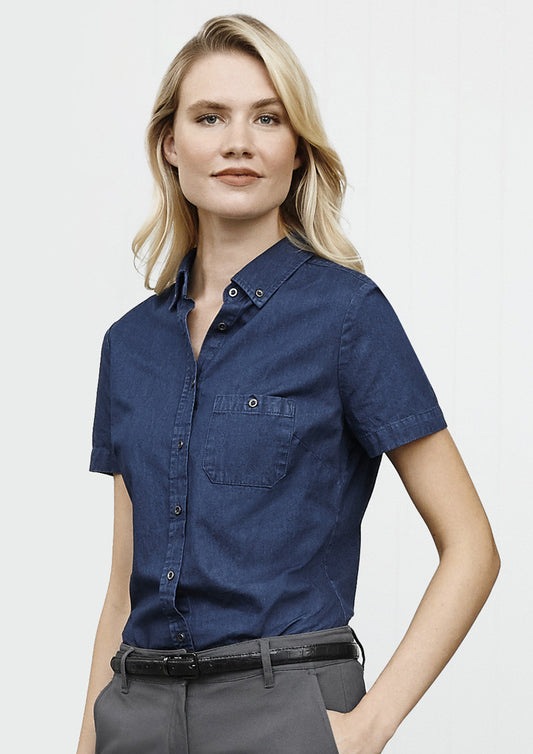 Ladies Indie Denim Short Sleeve Shirt